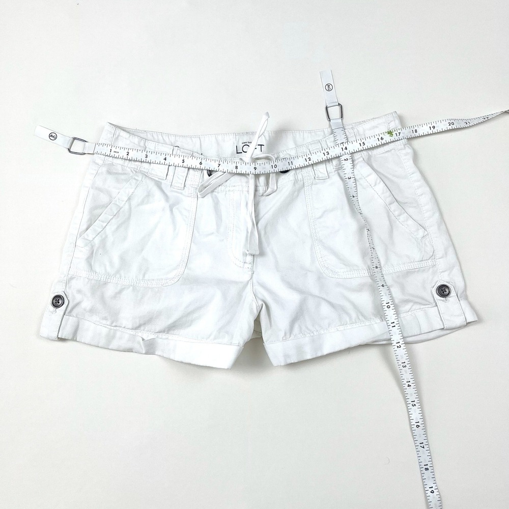 Ann Taylor LOFT Shorts Drawstring Waist Womens M Coastal Lightweight Cargo‎ - Picture 9 of 10